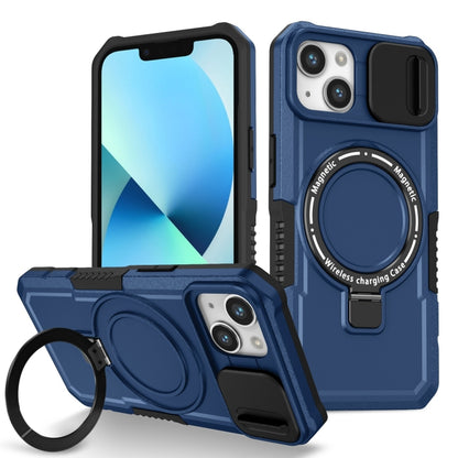 For iPhone 13 Sliding Camshield Magsafe Holder TPU Hybrid PC Phone Case(Royal Blue) - iPhone 13 Cases by buy2fix | Online Shopping UK | buy2fix