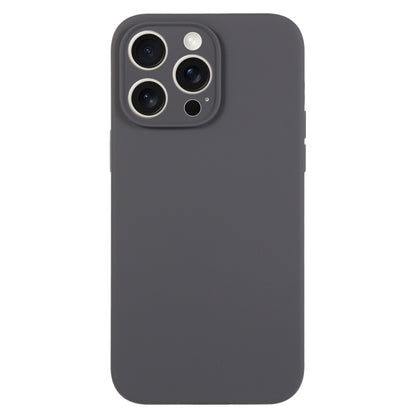 For iPhone 15 Pro Max Pure Color Liquid Silicone Fine Pore Phone Case(Charcoal Black) - iPhone 15 Pro Max Cases by buy2fix | Online Shopping UK | buy2fix