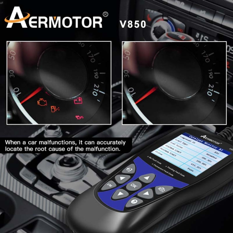 AERMOTOR V850 Car OBD2 Code Reader Diagnostic Scan Tool(Black) - Code Readers & Scan Tools by buy2fix | Online Shopping UK | buy2fix