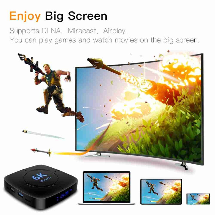 6K Ultra HD Android 12.0 Smart TV Box with Remote Control, 2GB+16GB, Allwinner H616 1.5GHZ Quad-Core(EU Plug) - Others by buy2fix | Online Shopping UK | buy2fix