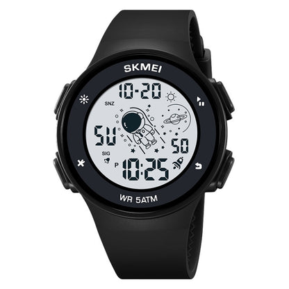 SKMEI 2068 Multifunctional Men 50M Waterproof Noctilucent Sports Digital Wrist Watch(Black White) - Silicone Strap Watches by SKMEI | Online Shopping UK | buy2fix