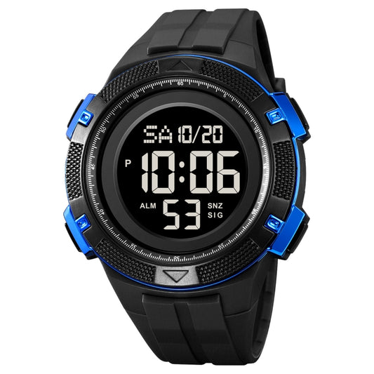 SKMEI 2078 Multifunctional Men 50M Waterproof Sports Fashion Digital Wrist Watch(Black Blue) - Silicone Strap Watches by SKMEI | Online Shopping UK | buy2fix