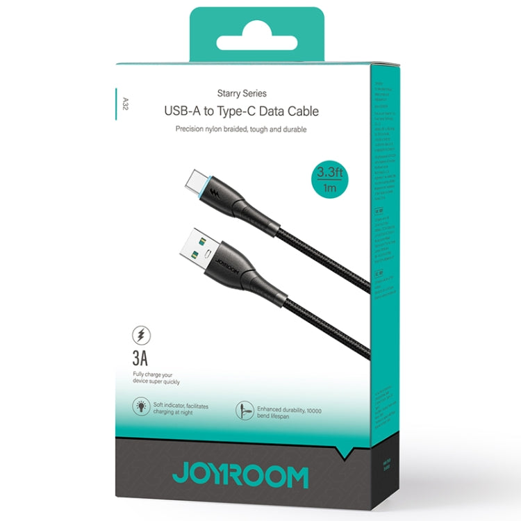 JOYROOM SA32-AC3 Starry Series 3A USB to USB-C / Type-C Fast Charging Data Cable, Length:1m(Black) - USB-C & Type-C Cable by JOYROOM | Online Shopping UK | buy2fix