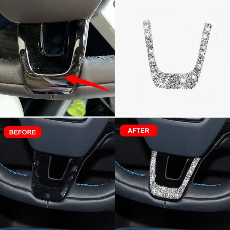 For Ford Mustang Mach E 2021 Car Steering Wheel Diamond Decorative Sticker - Car Interior Mouldings by buy2fix | Online Shopping UK | buy2fix