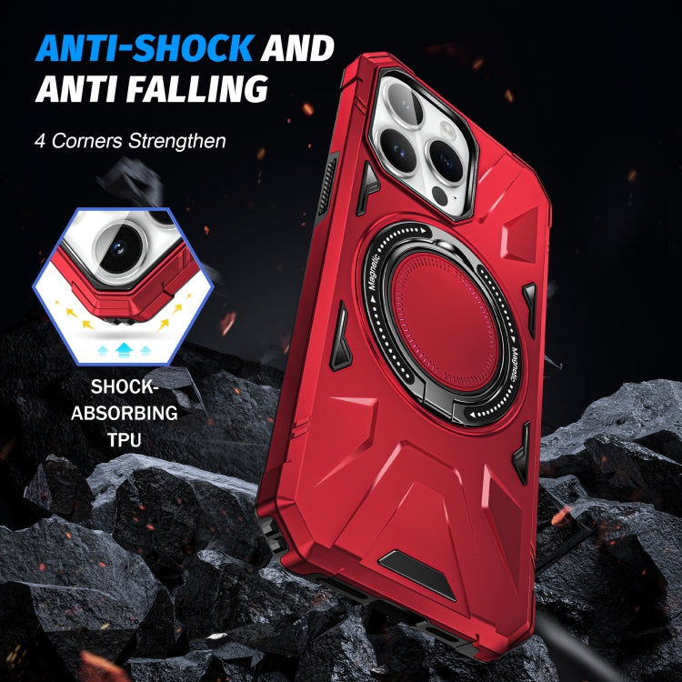 For iPhone 15 Plus MagSafe Magnetic Shockproof Phone Case with Ring Holder(Red) - iPhone 15 Plus Cases by buy2fix | Online Shopping UK | buy2fix