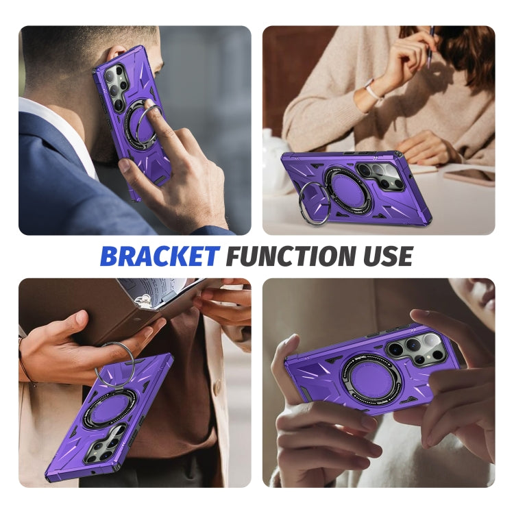 For Samsung Galaxy S23+ 5G MagSafe Magnetic Shockproof Phone Case with Ring Holder(Purple) - Galaxy S23+ 5G Cases by buy2fix | Online Shopping UK | buy2fix