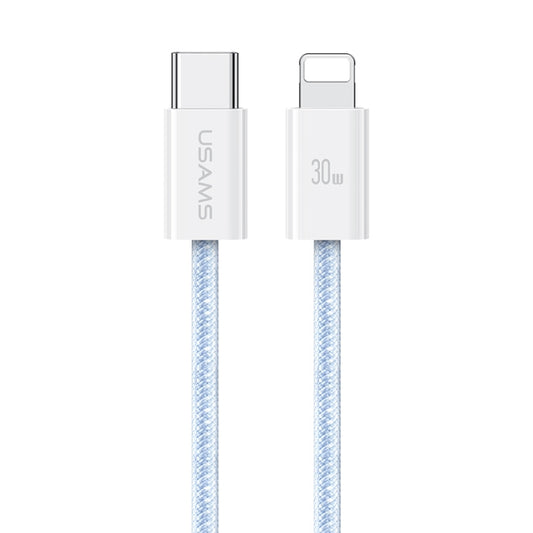 USAMS US-SJ657 U86 PD30W USB-C/Type-C to 8 Pin Rainbow Braided Fast Charging Data Cable, Length: 1.2m(Blue) - 2 in 1 Cable by USAMS | Online Shopping UK | buy2fix