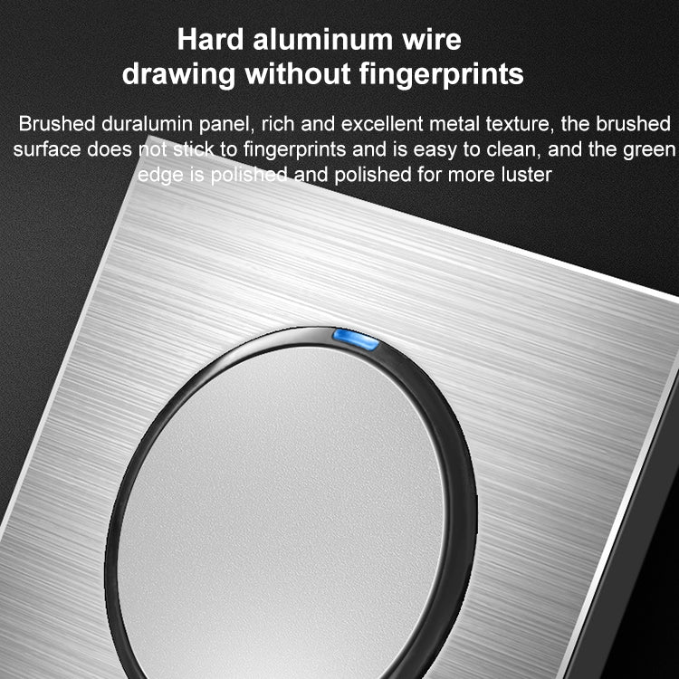 86mm Gray Aluminum Wire Drawing LED Switch Panel, Style:Dual Computer Socket - Consumer Electronics by buy2fix | Online Shopping UK | buy2fix