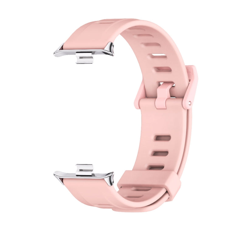 For Xiaomi Smart Band 9 Pro / 8 Pro Mijobs Flat Hole Breathable Silicone Watch Band(Pink+Silver) - Watch Bands by MIJOBS | Online Shopping UK | buy2fix