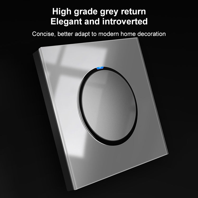 86mm Round LED Tempered Glass Switch Panel, Gray Round Glass, Style:One Open Multiple Control - Consumer Electronics by buy2fix | Online Shopping UK | buy2fix