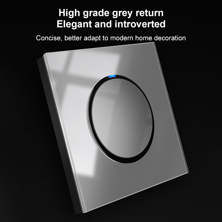 86mm Round LED Tempered Glass Switch Panel, Gray Round Glass, Style:Telephone Socket - Consumer Electronics by buy2fix | Online Shopping UK | buy2fix