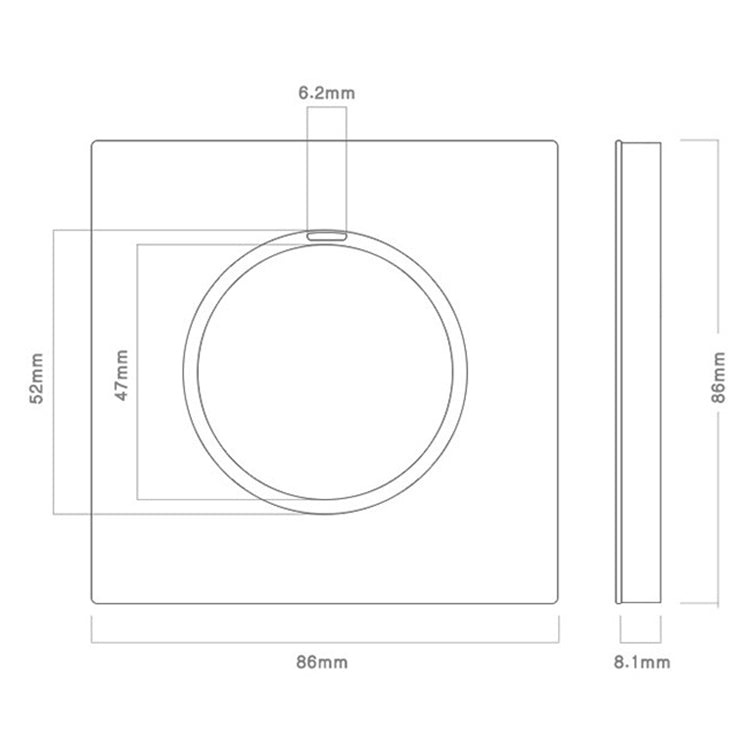 86mm Round LED Tempered Glass Switch Panel, Gray Round Glass, Style:Blank Panel - Consumer Electronics by buy2fix | Online Shopping UK | buy2fix