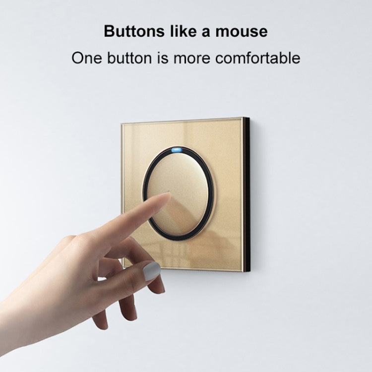 86mm Round LED Tempered Glass Switch Panel, Gold Round Glass, Style:Two Billing Control - Consumer Electronics by buy2fix | Online Shopping UK | buy2fix