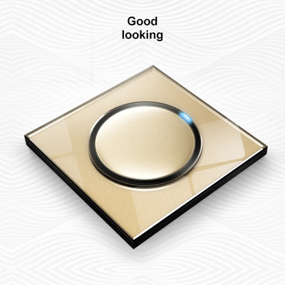 86mm Round LED Tempered Glass Switch Panel, Gold Round Glass, Style:One Billing Control - Consumer Electronics by buy2fix | Online Shopping UK | buy2fix