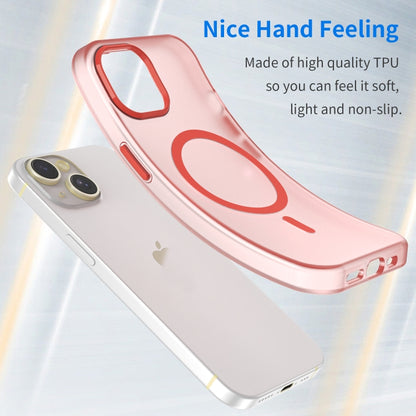 For iPhone 15 MagSafe Frosted Translucent TPU + PC Full Coverage Phone Case(Red) - iPhone 15 Cases by buy2fix | Online Shopping UK | buy2fix