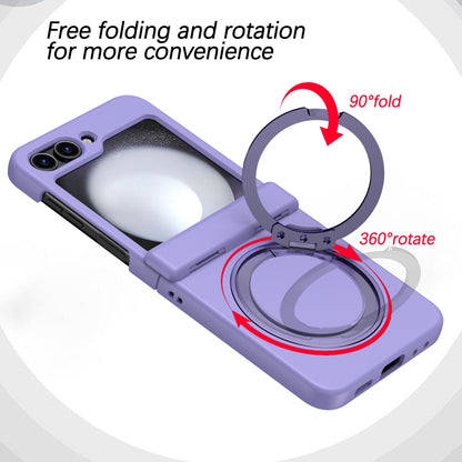 For Samsung Galaxy Z Flip5 5G 360 Degree Stand MagSafe Magnetic All-inclusive Phone Case(Purple) - Galaxy Z Flip5 Cases by buy2fix | Online Shopping UK | buy2fix