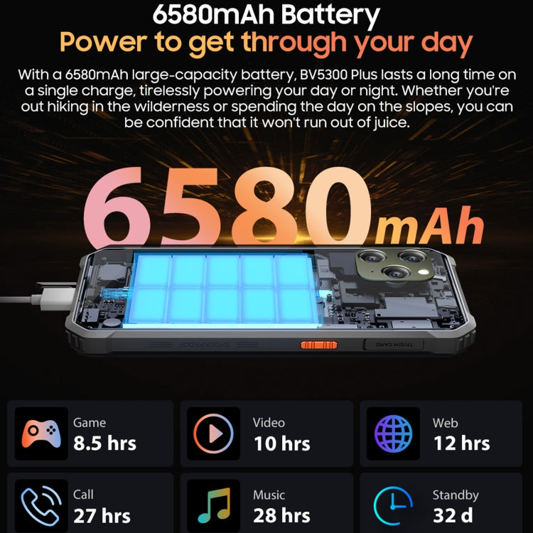 Blackview BV5300 Plus, 8GB+128GB, IP68/IP69K/MIL-STD-810H, 6.1 inch Android 13 MediaTek Helio G72 Octa Core, Network: 4G, OTG(Orange) - Blackview by Blackview | Online Shopping UK | buy2fix