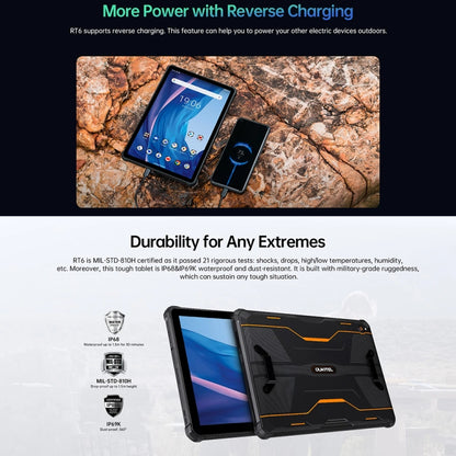 OUKITEL RT6 4G Network IP68/IP69K Rugged Tablet, 8GB+256GB, 10.1 inch Android 13 MediaTek MT8788 Octa Core Support Dual SIM, EU Plug(Black) - Other by OUKITEL | Online Shopping UK | buy2fix