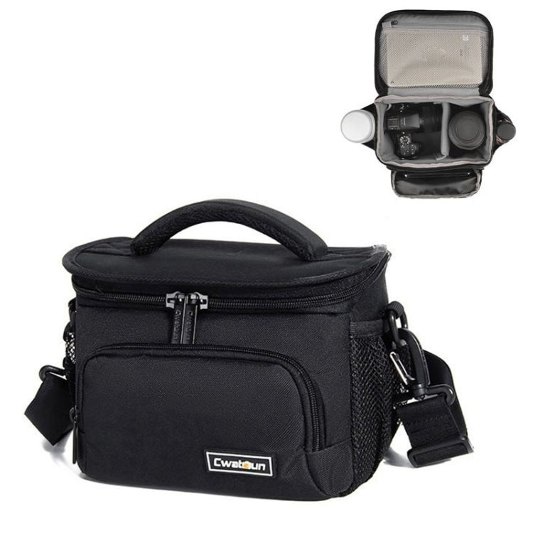 Cwatcun D67 Crossbody Camera Bag Photography Lens Shoulder Bag, Size:25.5 x 16 x 17cm M(Black) - Strap Satchel by Cwatcun | Online Shopping UK | buy2fix