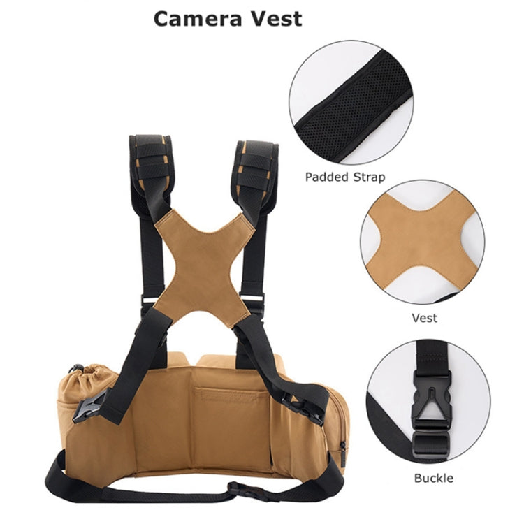 Cwatcun D104 Camera Waist Pack Vest Bag, Size:59.5 x 9.5 x 21cm(Earth) - Strap Satchel by Cwatcun | Online Shopping UK | buy2fix