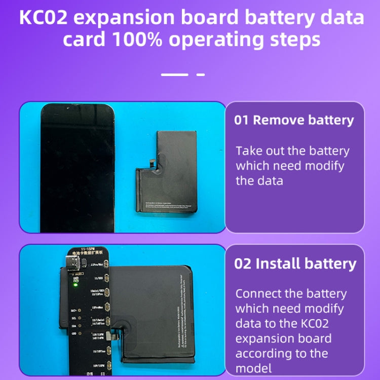 i2C KC02 Battery Data Repair Expansion Board Modifying Battery Efficiency for iPhone 11-15 Pro Max - Test Tools by buy2fix | Online Shopping UK | buy2fix