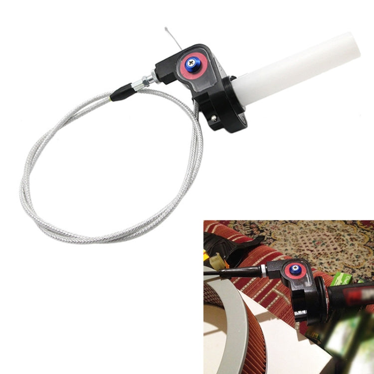 Off-road Motorcycle Modified 22mm Handle Throttle Clamp Hand Grip Big Torque Oil Visual Throttle Accelerator for with Cable(Red with Silver Throttle Cable) - Grips by buy2fix | Online Shopping UK | buy2fix