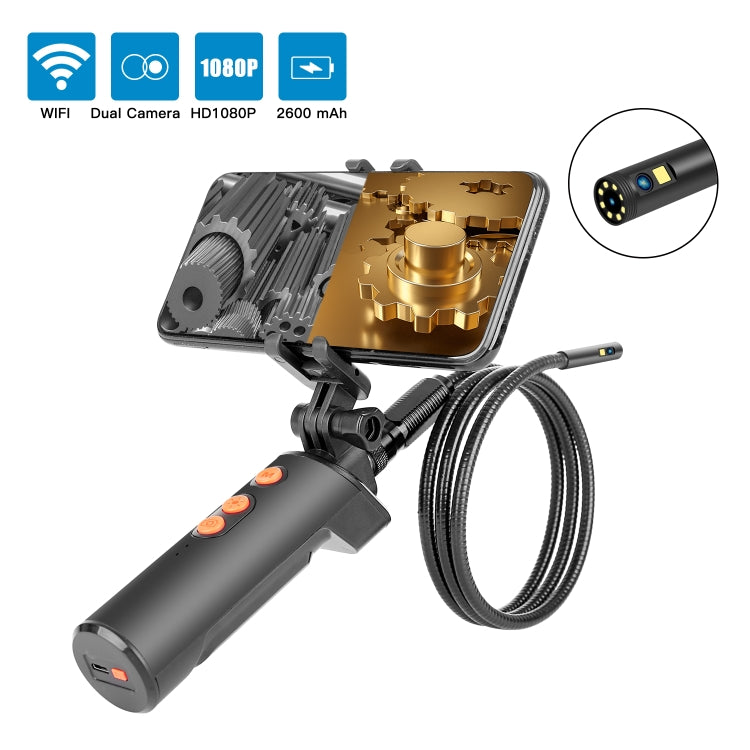 F280 1080P IP68 Waterproof Dual Camera WiFi Digital Endoscope, Length:1m Snake Tube(Black) - Consumer Electronics by buy2fix | Online Shopping UK | buy2fix