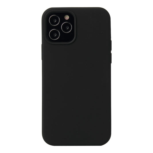 For iPhone 12 / 12 Pro Solid Color Liquid Silicone Shockproof Protective Case(Black) - iPhone 12 / 12 Pro Cases by buy2fix | Online Shopping UK | buy2fix