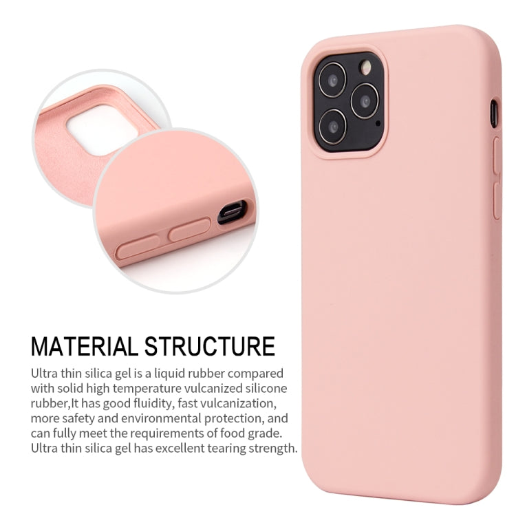 For iPhone 12 / 12 Pro Solid Color Liquid Silicone Shockproof Protective Case(Sand Pink) - iPhone 12 / 12 Pro Cases by buy2fix | Online Shopping UK | buy2fix