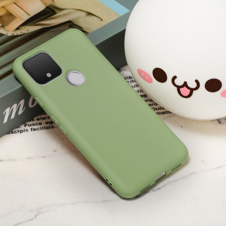 For Google Pixel 4a 5G Pure Color Liquid Silicone Shockproof Full Coverage Case(Green) - Mobile Accessories by buy2fix | Online Shopping UK | buy2fix