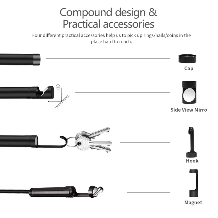 5.5mm 1080P IP68 Waterproof 4.3 inch Screen Single Camera Digital Endoscope, Line Length:5m - Consumer Electronics by buy2fix | Online Shopping UK | buy2fix