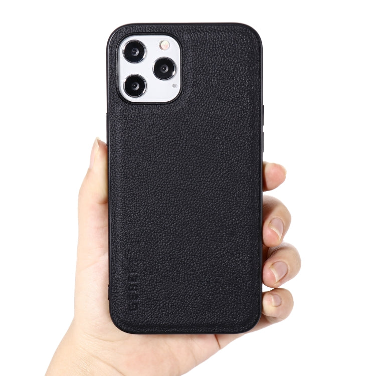 For iPhone 12 / 12 Pro GEBEI Full-coverage Shockproof Leather Protective Case(Black) - iPhone 12 / 12 Pro Cases by GEBEI | Online Shopping UK | buy2fix