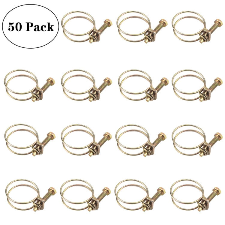 50 PCS M32 Adjustable Color Galvanized Iron Double Wire Hose Clamps - In Car by buy2fix | Online Shopping UK | buy2fix