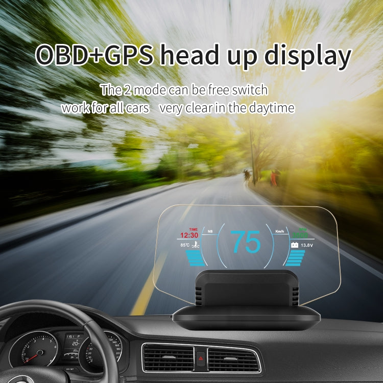 C1 OBD2 + GPS Mode Car HUD Head-up Display Compass / Speed / Water Temperature / Voltage Display / Speed Alarm / Fault Alarm - Head Up Display System by buy2fix | Online Shopping UK | buy2fix