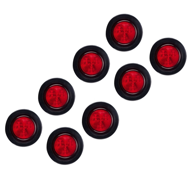 8 PCS Truck Trailer Red LED 2 inch Round Side Marker Clearance Tail Light Kits with Heat Shrink Tube - Fog / Driving Lights by buy2fix | Online Shopping UK | buy2fix