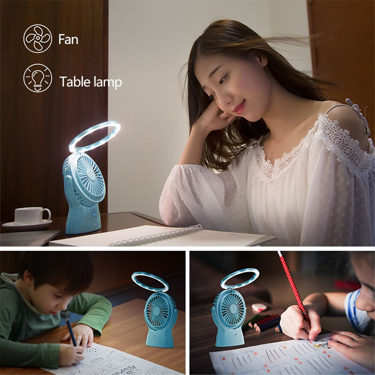 S1 Multi-function Portable USB Charging Mute Desktop Electric Fan Table Lamp, with 3 Speed Control (Mint Green) - Consumer Electronics by buy2fix | Online Shopping UK | buy2fix