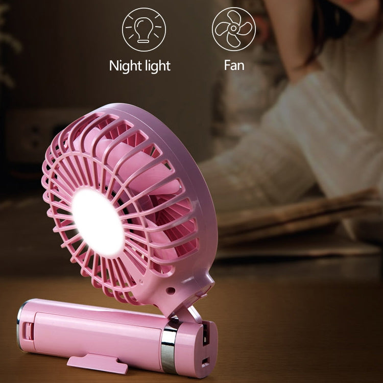 S2 Portable Foldable Handheld Electric Fan, with 3 Speed Control & Night Light (Pink) - Electric Fans by buy2fix | Online Shopping UK | buy2fix