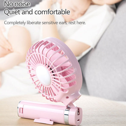 S2 Portable Foldable Handheld Electric Fan, with 3 Speed Control & Night Light (Pink) - Electric Fans by buy2fix | Online Shopping UK | buy2fix