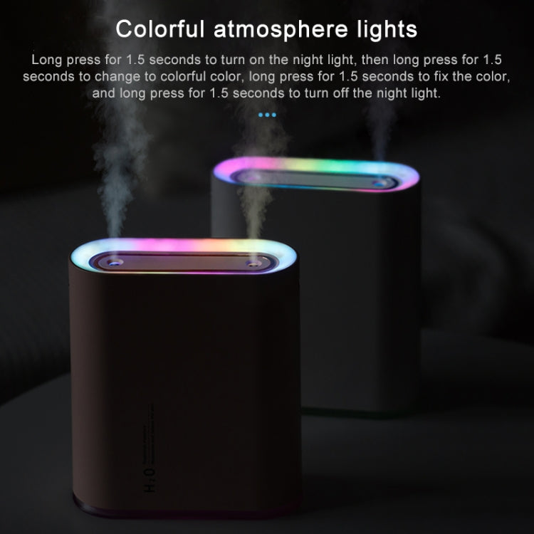 Y10 Runway Dual Jet Humidifier Colorful Marquee Night Light 1L Air Purifier for Home Office(Pink) - Home & Garden by buy2fix | Online Shopping UK | buy2fix