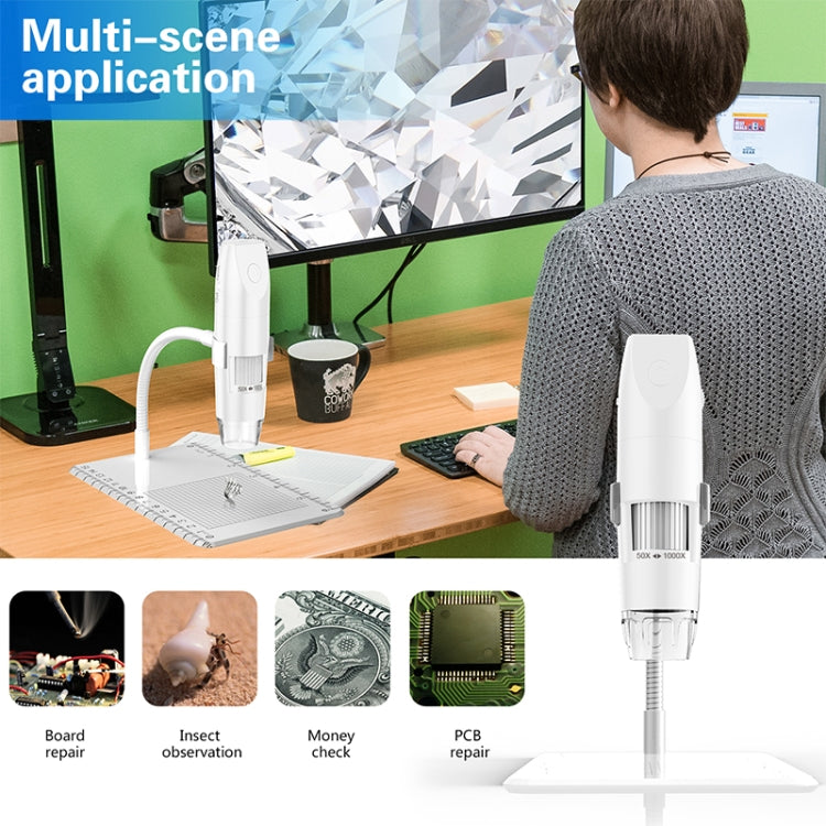 316 50-1000X Adjustable Smart Wifi USB Digital Microscope (White) - Digital Microscope by buy2fix | Online Shopping UK | buy2fix