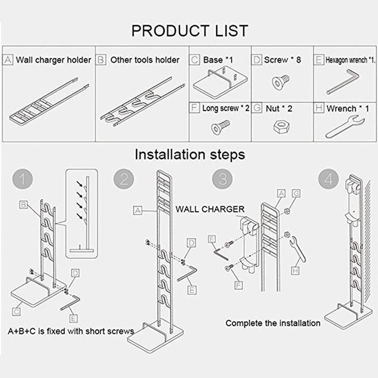 Home Vacuum Cleaner Hanger Storage Rack Free Punching for Dyson V6 V7 V8 V10(Black) - Consumer Electronics by buy2fix | Online Shopping UK | buy2fix