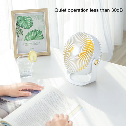 F12 Portable Rotatable USB Charging Stripe Desktop Fan with 3 Speed Control (White) - Consumer Electronics by buy2fix | Online Shopping UK | buy2fix