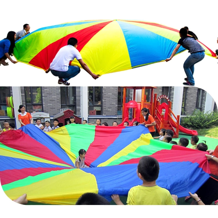 7m Children Outdoor Game Exercise Sport Toys Rainbow Umbrella Parachute Play Fun Toy with 32 Handle Straps for Families / Kindergartens / Amusement Parks - Toy Sports by buy2fix | Online Shopping UK | buy2fix