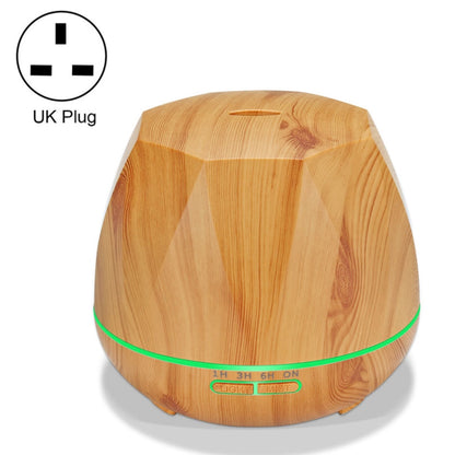 Diamond Wood Grain Remote Control Ultrasonic Humidifier Aromatherapy Machine Automatic Alcohol Sprayer with LED Lights, Capacity: 400mL, UK Plug (Light Wood Color) - Home & Garden by buy2fix | Online Shopping UK | buy2fix