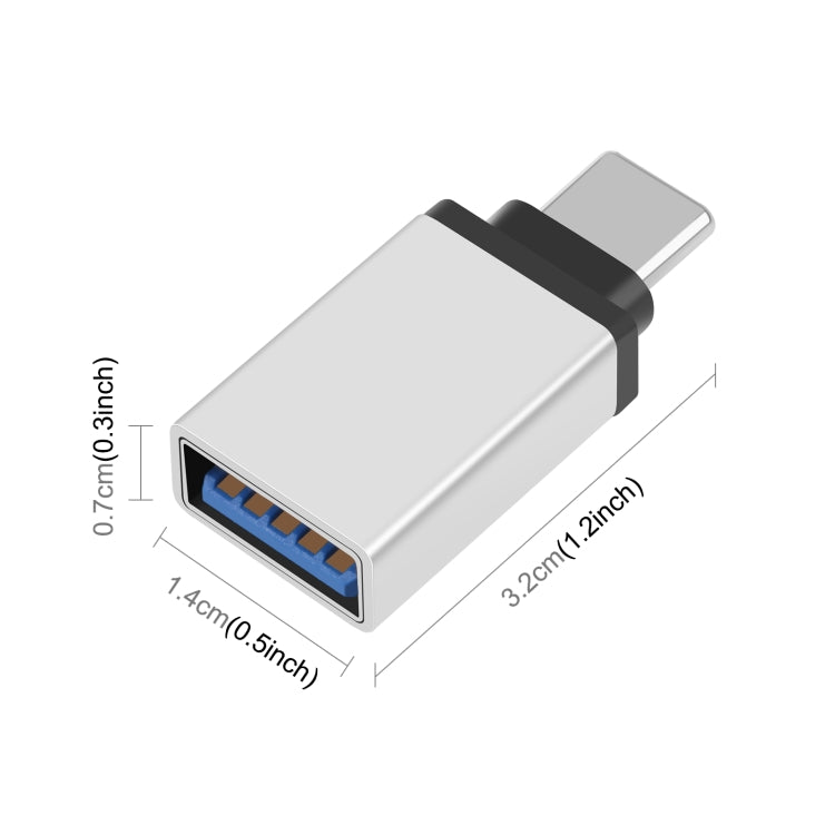 HAWEEL USB-C / Type-C Male to USB 3.0 Female OTG Data Transmission Adapter(Silver) -  by buy2fix | Online Shopping UK | buy2fix