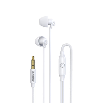 REMAX RM-208 In-Ear Stereo Sleep Earphone with Wire Control + MIC, Support Hands-free(White) - Normal Style Earphone by REMAX | Online Shopping UK | buy2fix