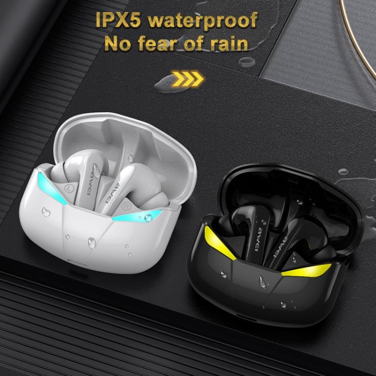 awei T35 Bluetooth V5.0 Ture Wireless Sports Game Dual Mode IPX5 Waterproof TWS Headset with Charging Case (Black) - TWS Earphone by awei | Online Shopping UK | buy2fix