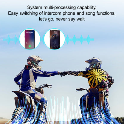 Hysnox HY-02 Bluetooth 5.0 Motorcycle Helmet Headset 2000M 6 Riders Intercom Headset (Blue) - Motorcycle Walkie Talkie by buy2fix | Online Shopping UK | buy2fix