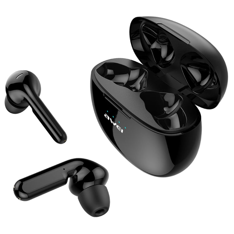 awei T15 TWS Bluetooth V5.0 Ture Wireless Sports Headset with Charging Case(Black) - TWS Earphone by awei | Online Shopping UK | buy2fix