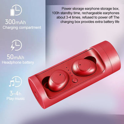 DT-15 Wireless Two Ear Bluetooth Headset Supports Touch & Smart Magnetic Charging & Power On Automatic Pairing (Red) - Bluetooth Earphone by buy2fix | Online Shopping UK | buy2fix